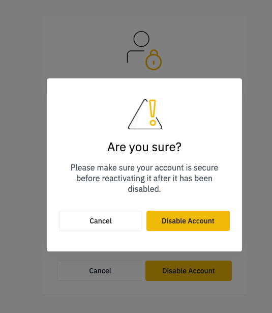how to delete disabled binance account