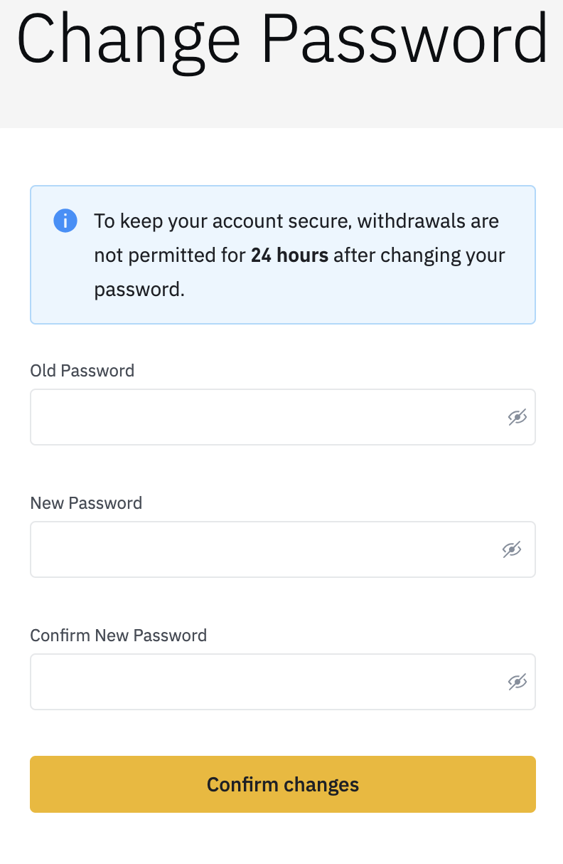 How To Change Your Password – Binance.US