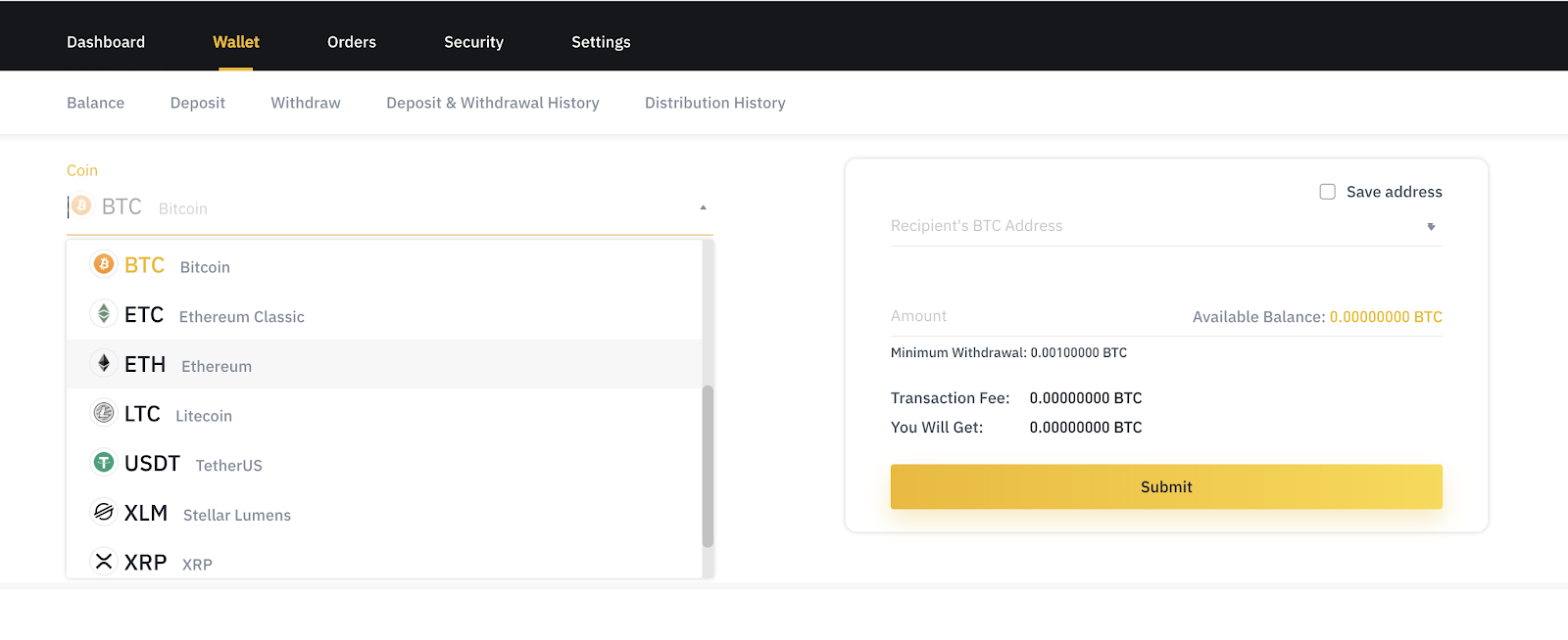 how to withdraw crypto from binance