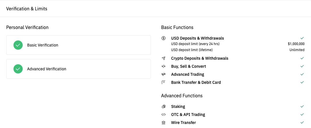 binance verification levels